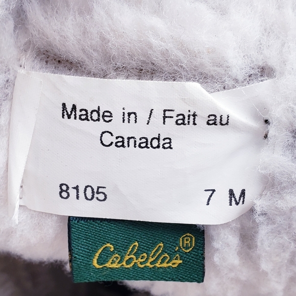 Vintage Cabela's Mid-Calf Shearling Lined Brown Leather Chunky Heel Boots Size 7 - Picture 9 of 10